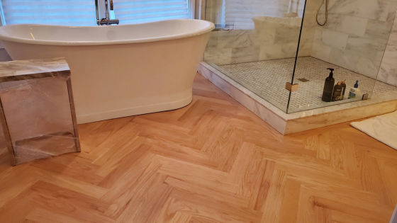 Herringbone hardwood pattern