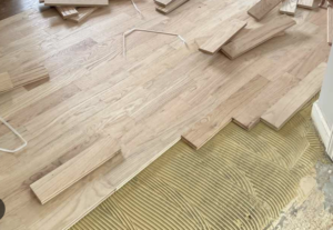 Solid wood floor installation