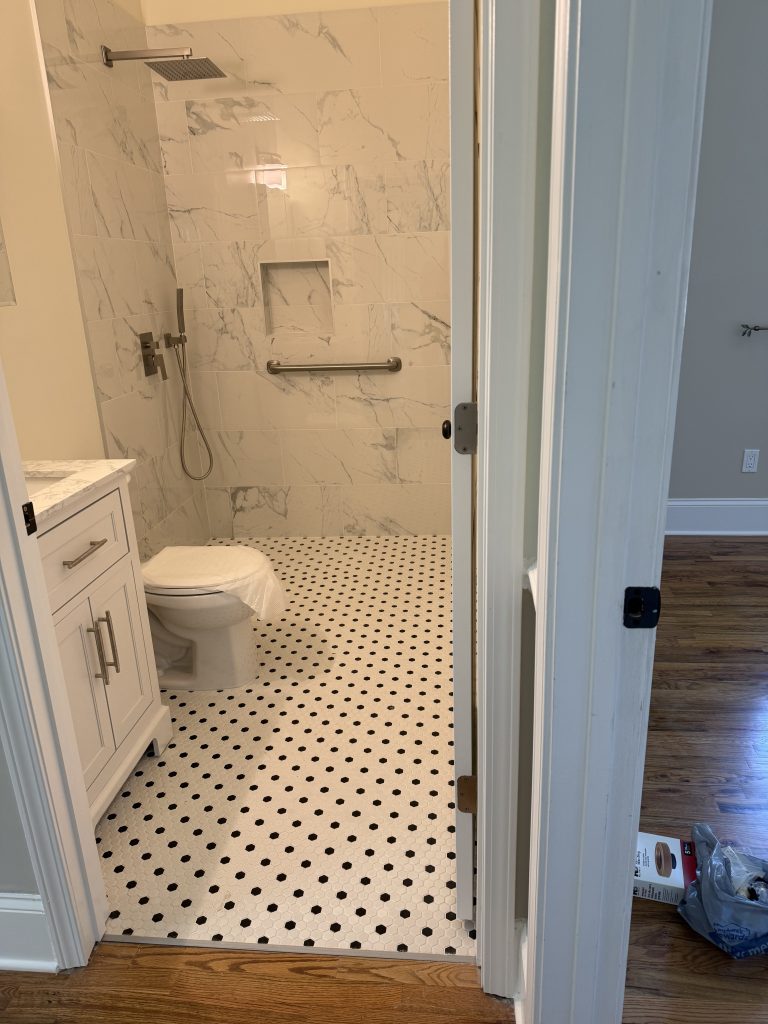 Curbless shower installation in Alpharetta