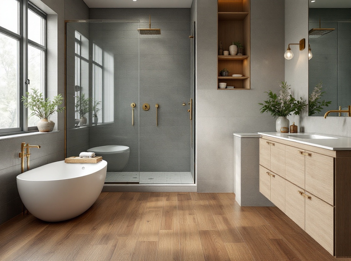 Remodeled bathroom with tile shower and new flooring, Alpharetta GA