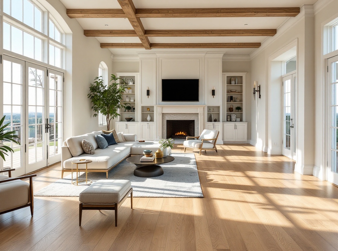 Wide-plank hardwood flooring installed in a Milton GA great room